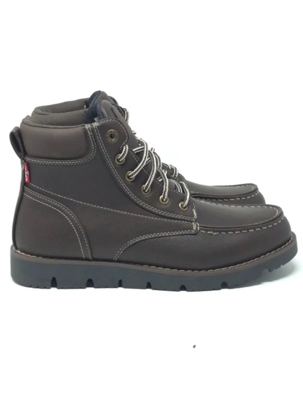 Levi’s Dean Brown Synthetic Leather Moc Toe Boots Size 8M